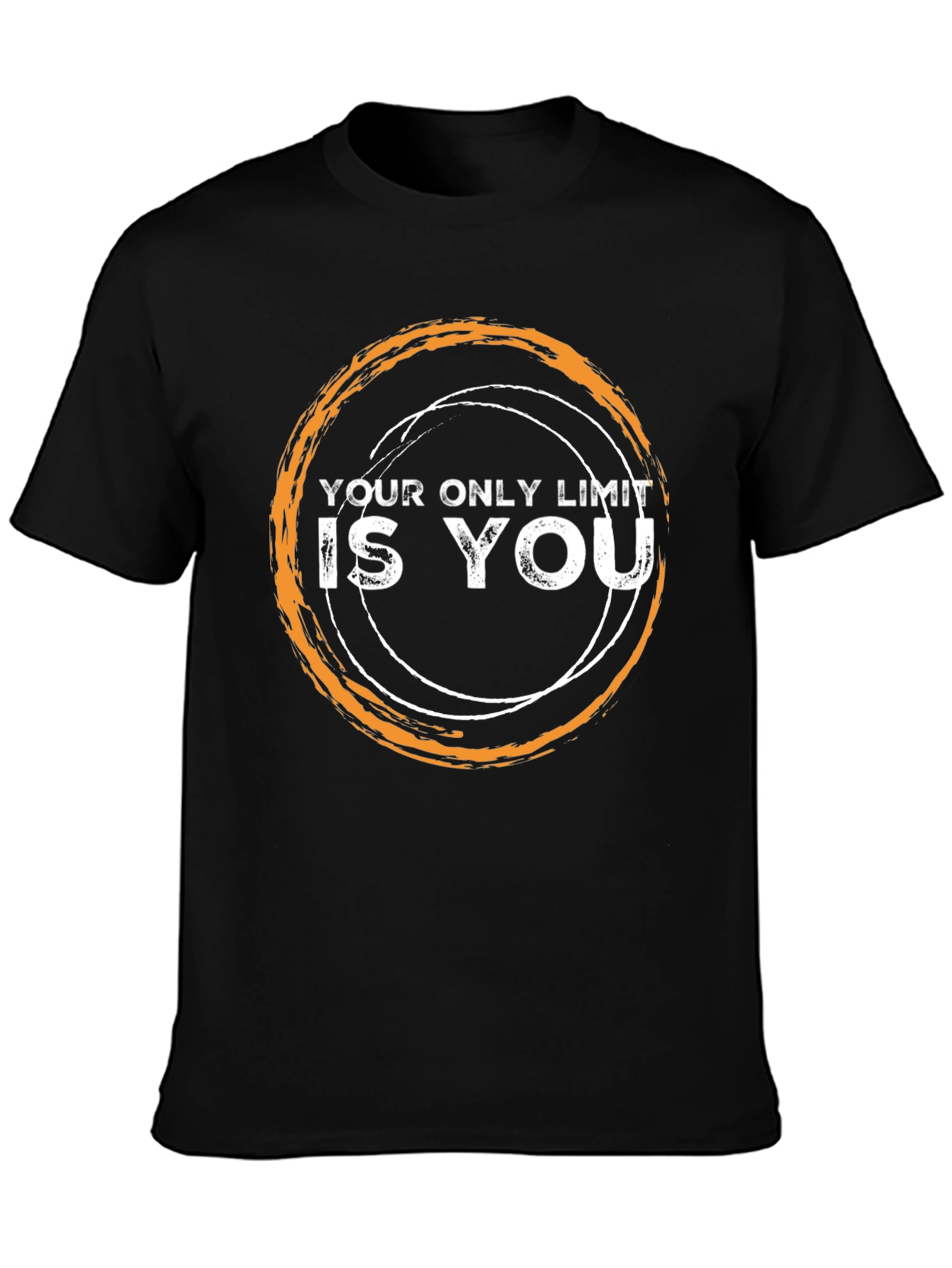 Motivational T-Shirt: Your Only Limit Is You Black Crew Neck