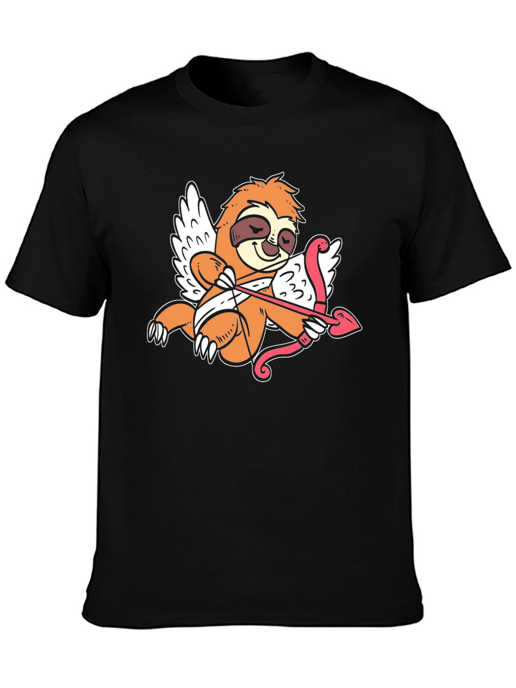 Cupid Sloth Graphic Tee - Black