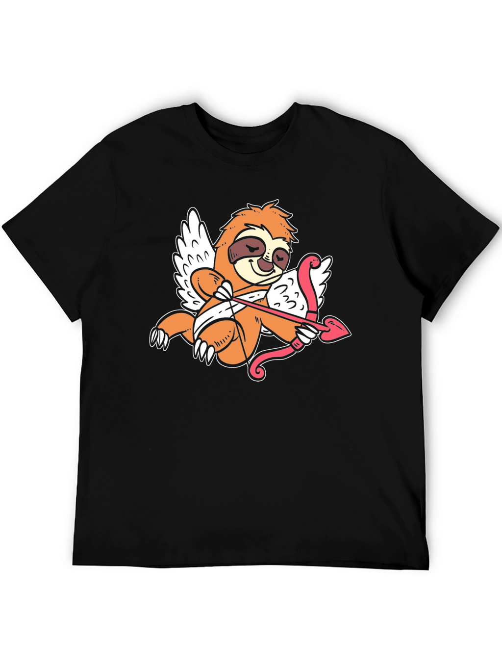 Cupid Sloth Graphic Tee - Black