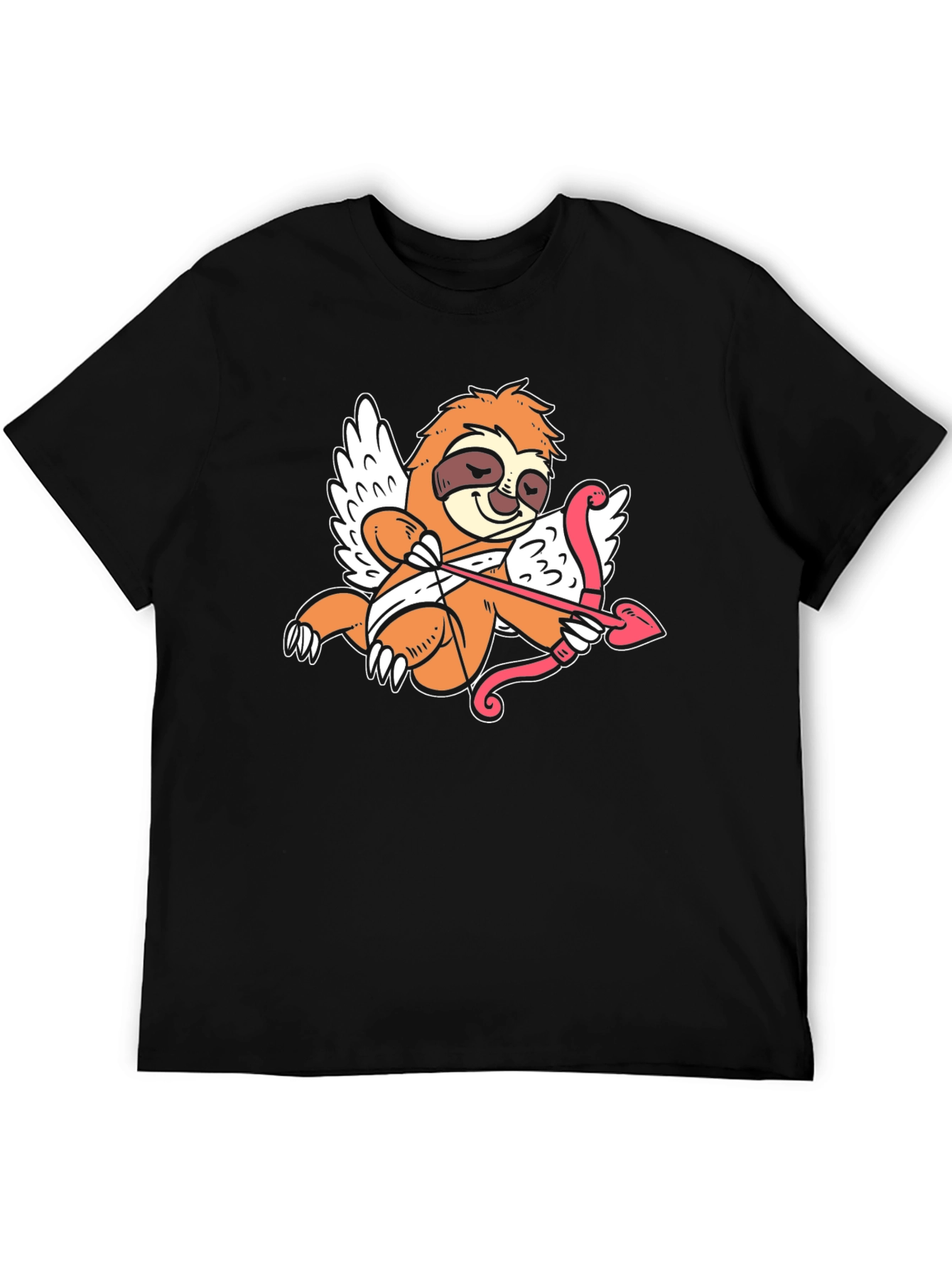 Cupid Sloth Graphic Tee - Black
