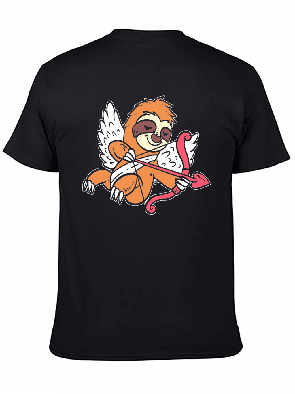 Cupid Sloth Graphic Tee - Black