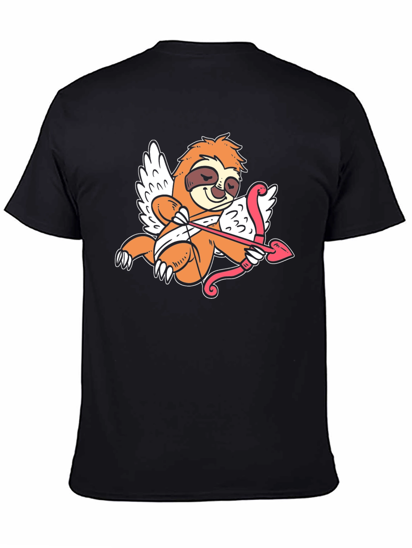 Cupid Sloth Graphic Tee - Black