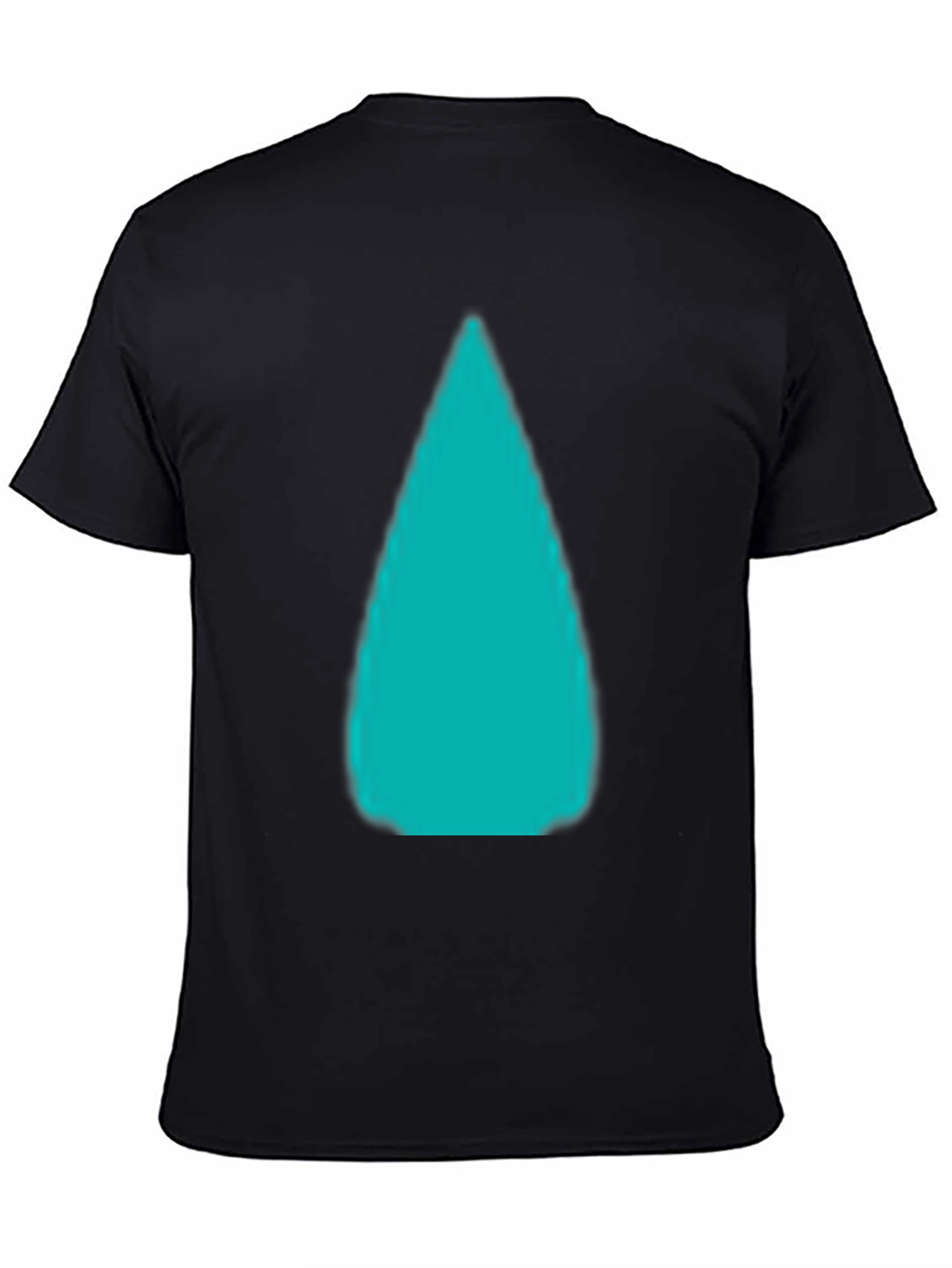 Mens Black T-Shirt with Abstract Aqua Design