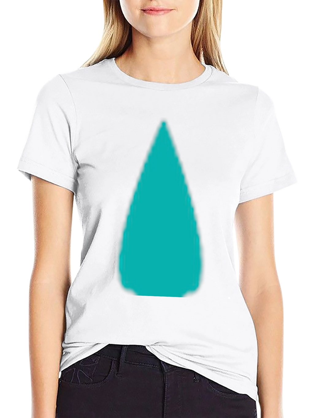 Mens Black T-Shirt with Abstract Aqua Design