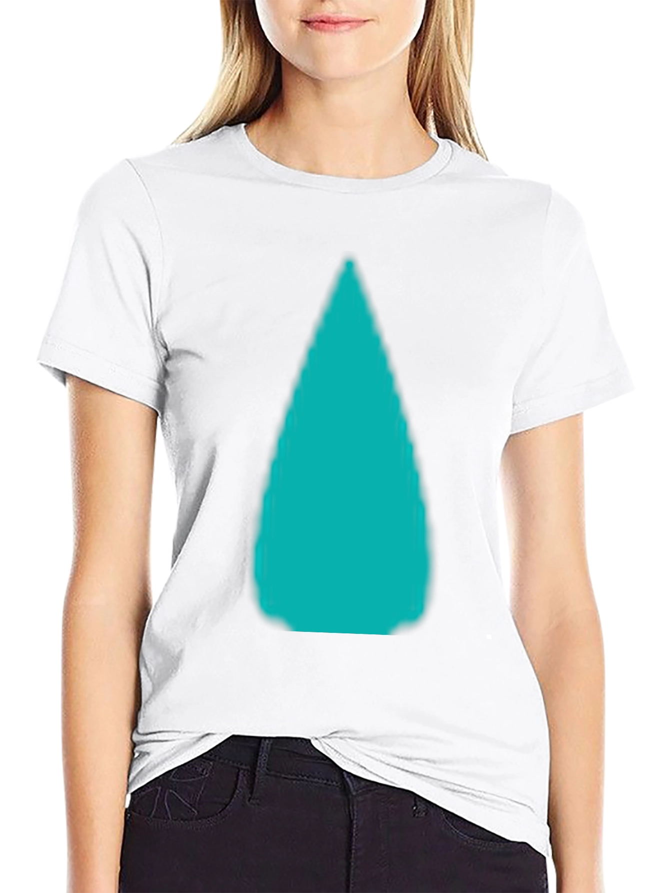 Mens Black T-Shirt with Abstract Aqua Design