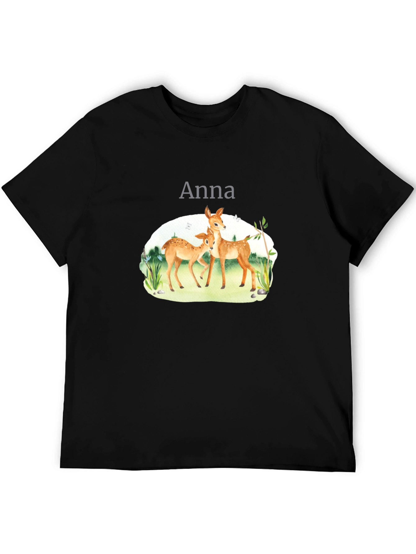 Deer Graphic Tee - Anna - Black
