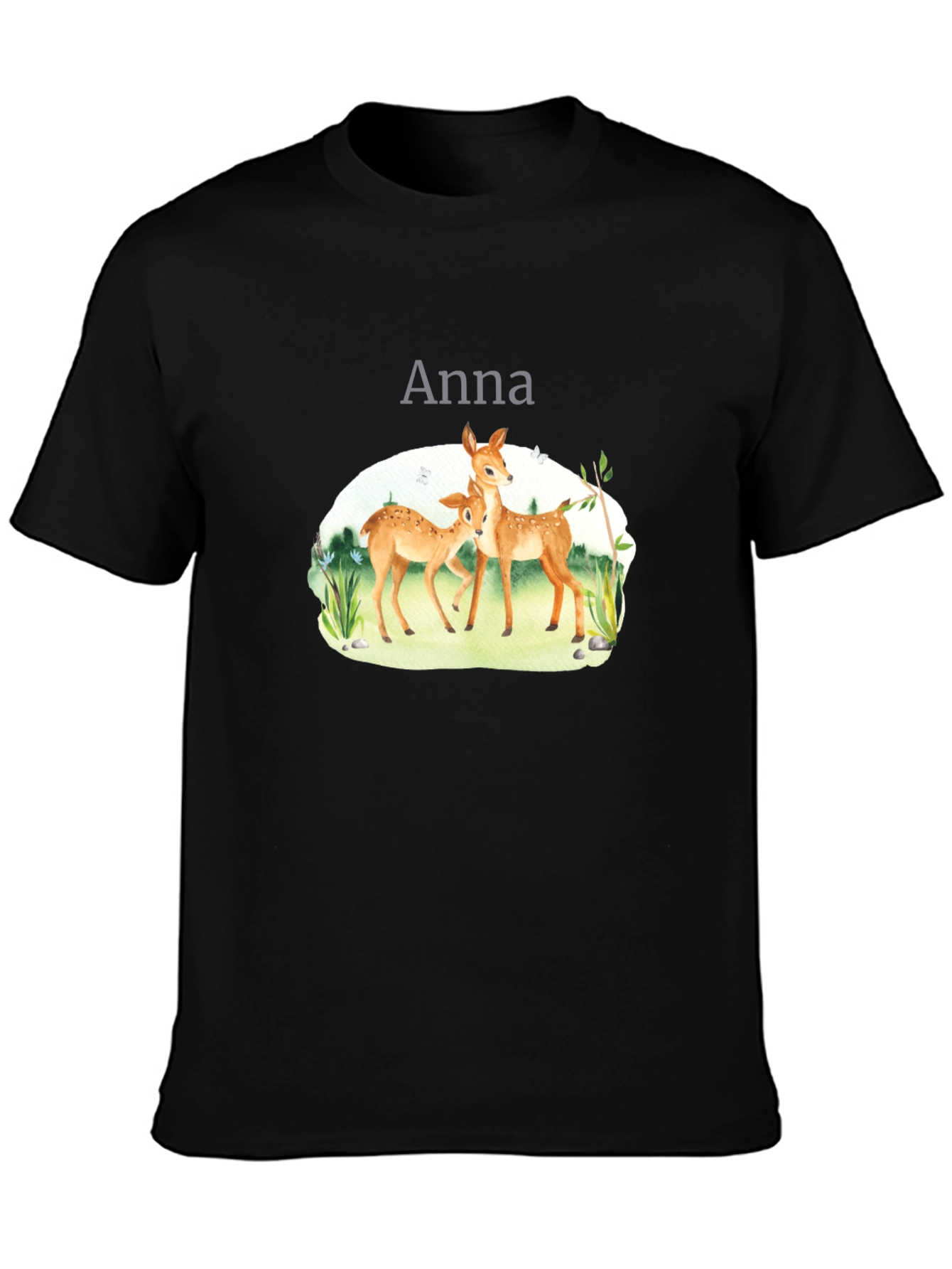 Deer Graphic Tee - Anna - Black