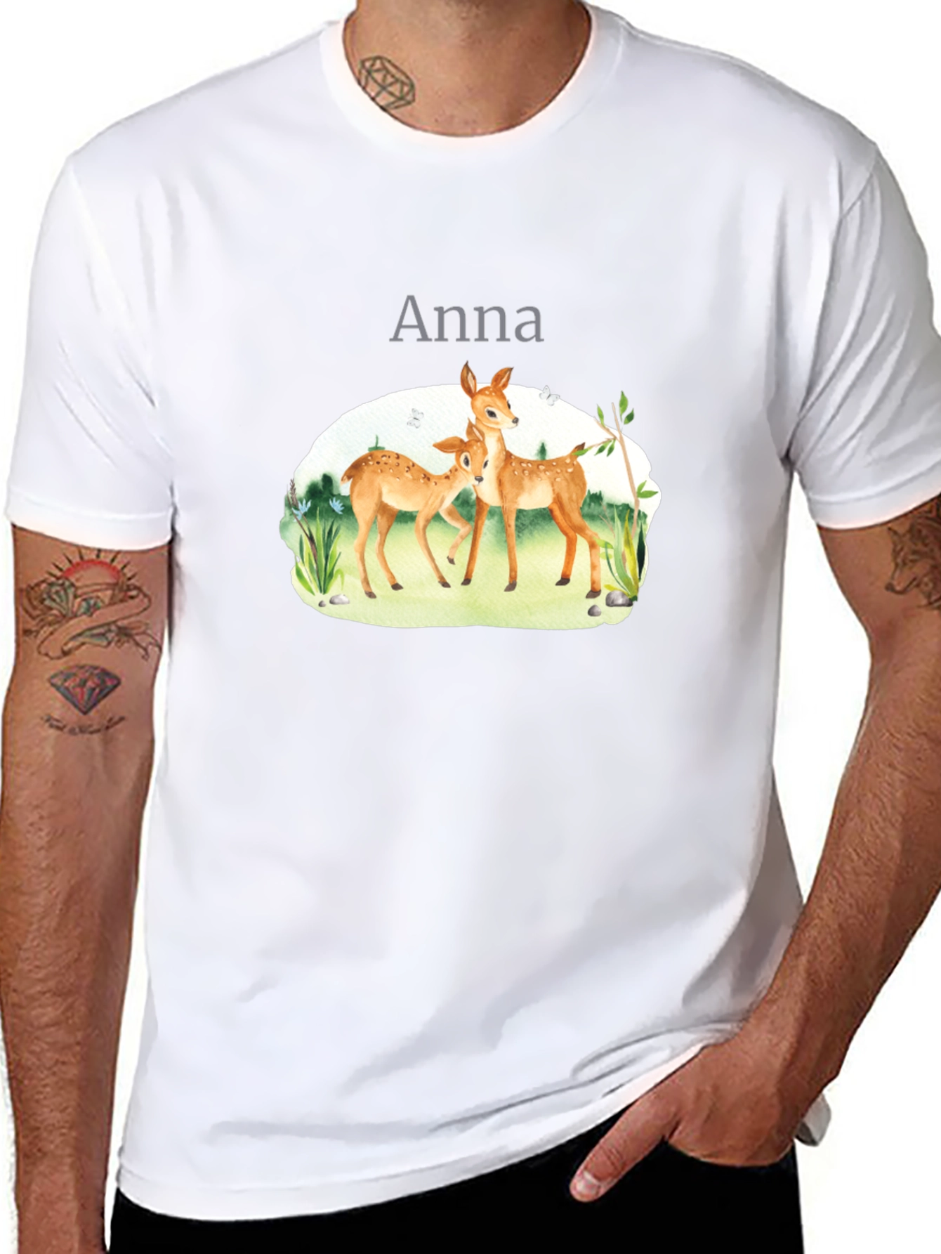 Deer Graphic Tee - Anna - Black