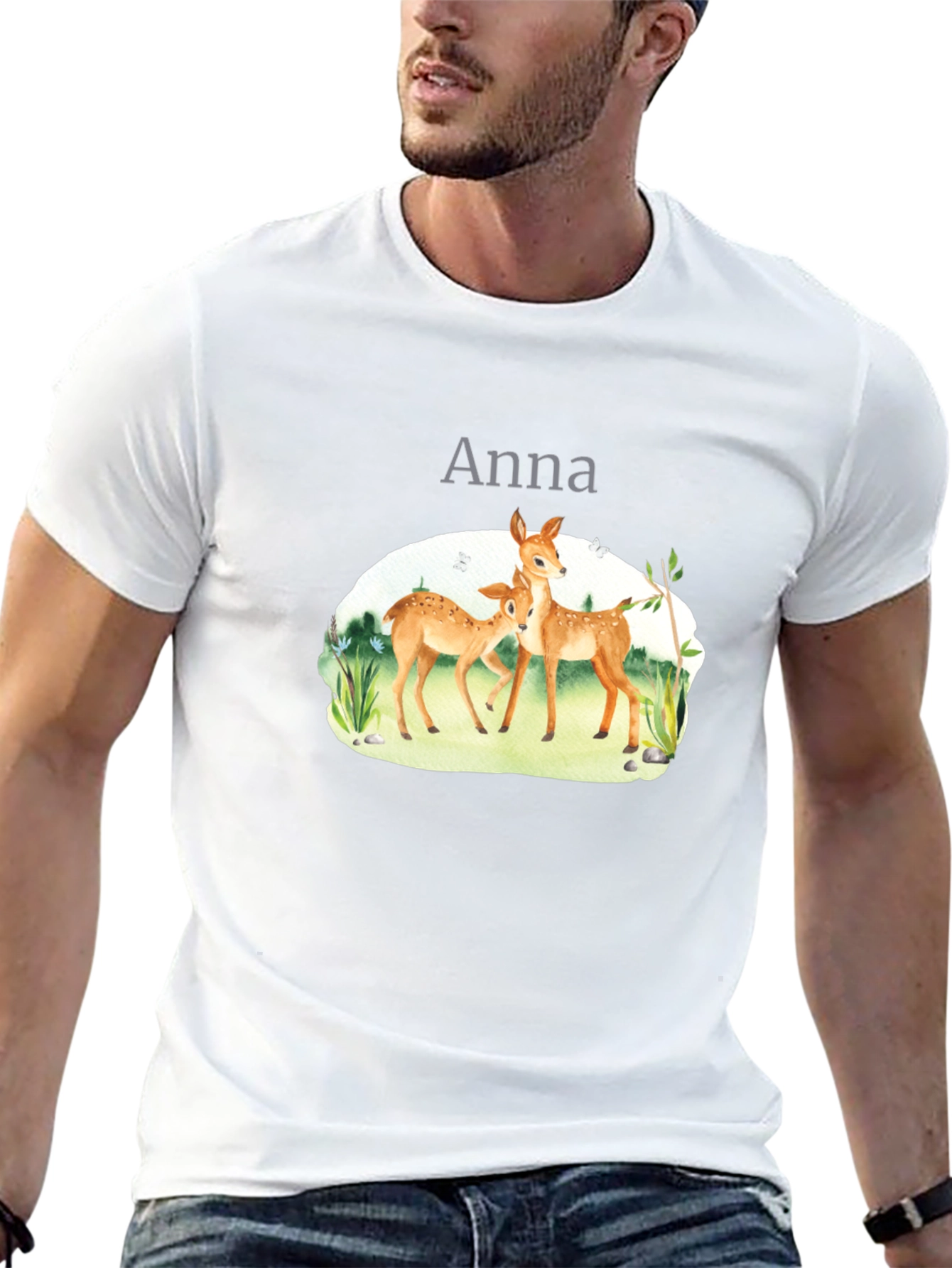 Deer Graphic Tee - Anna - Black