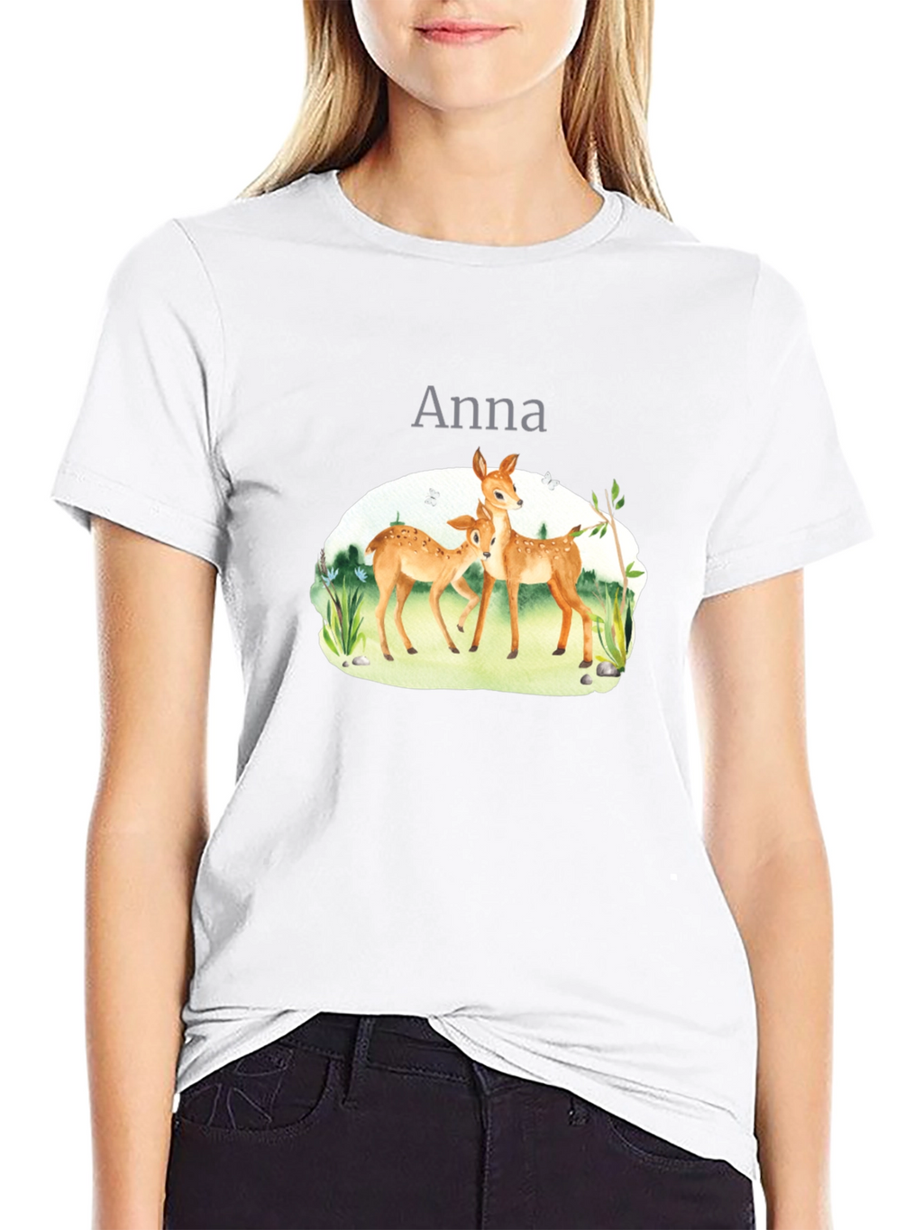 Deer Graphic Tee - Anna - Black