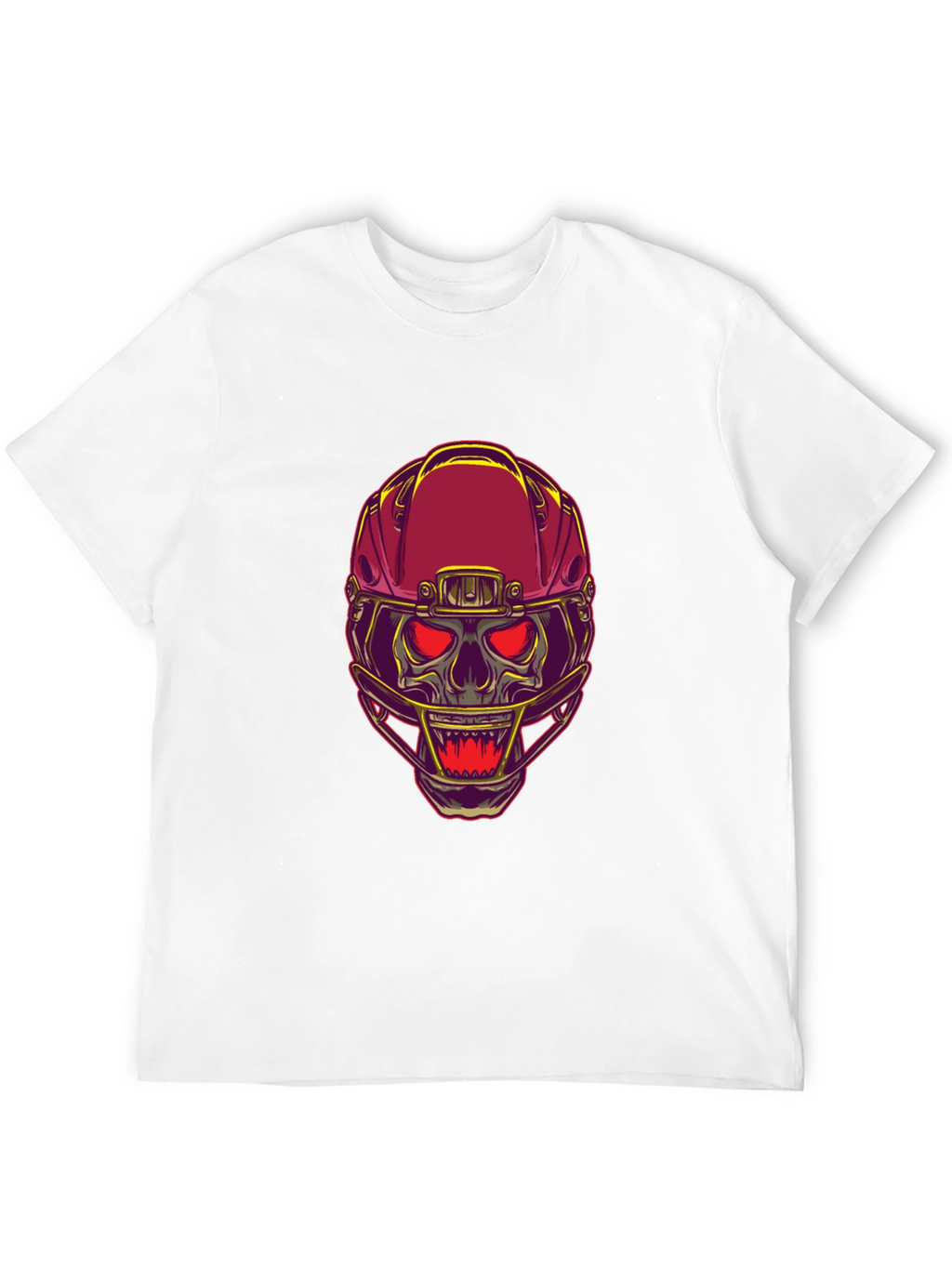 Skull Football Helmet Graphic T-Shirt - Bold Design