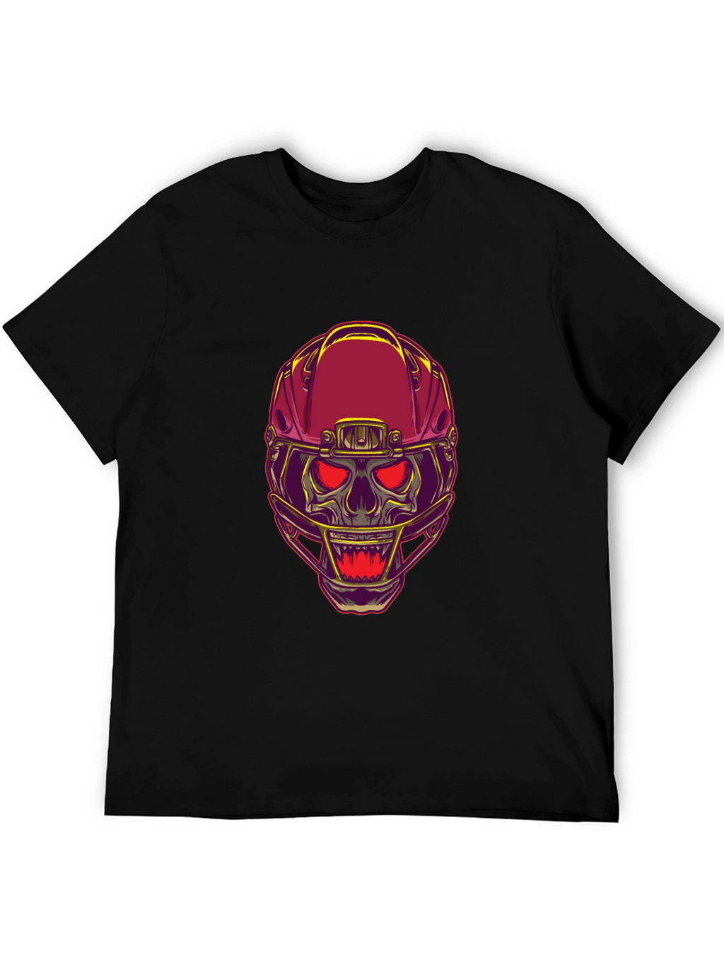 Skull Football Helmet Graphic T-Shirt - Bold Design