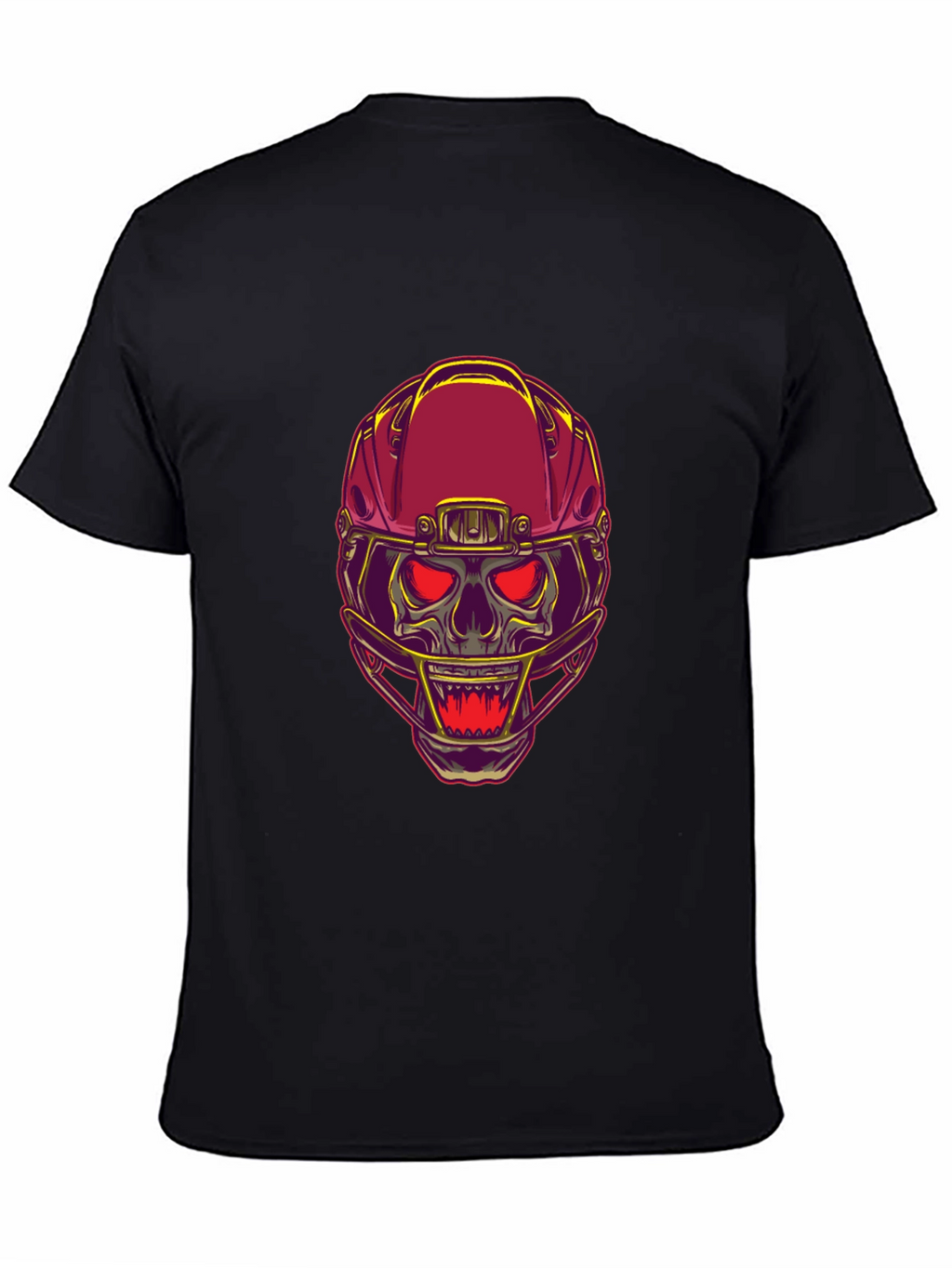 Skull Football Helmet Graphic T-Shirt - Bold Design