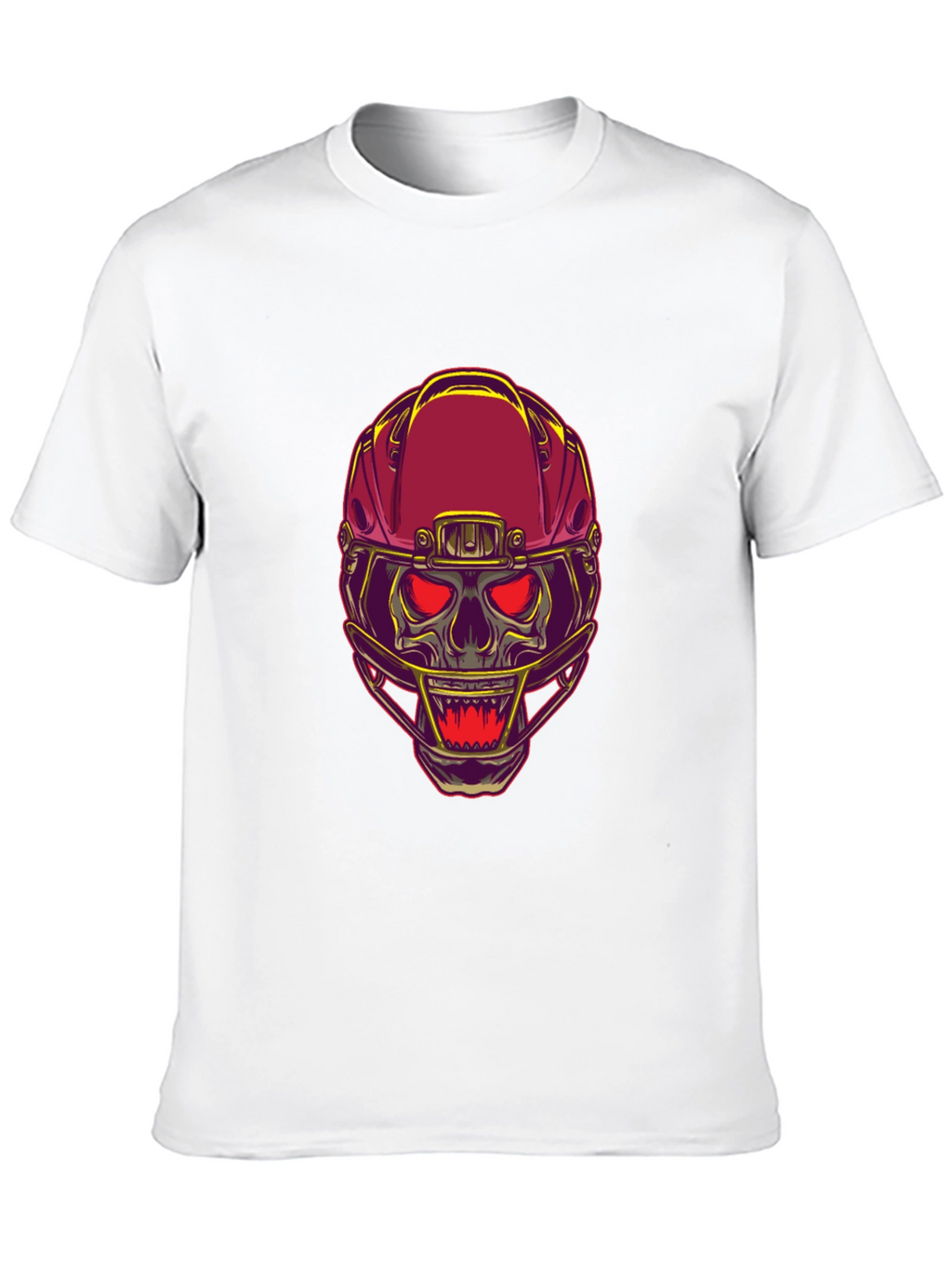 Skull Football Helmet Graphic T-Shirt - Bold Design