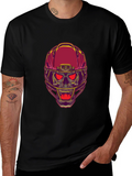 Skull Football Helmet Graphic T-Shirt - Bold Design