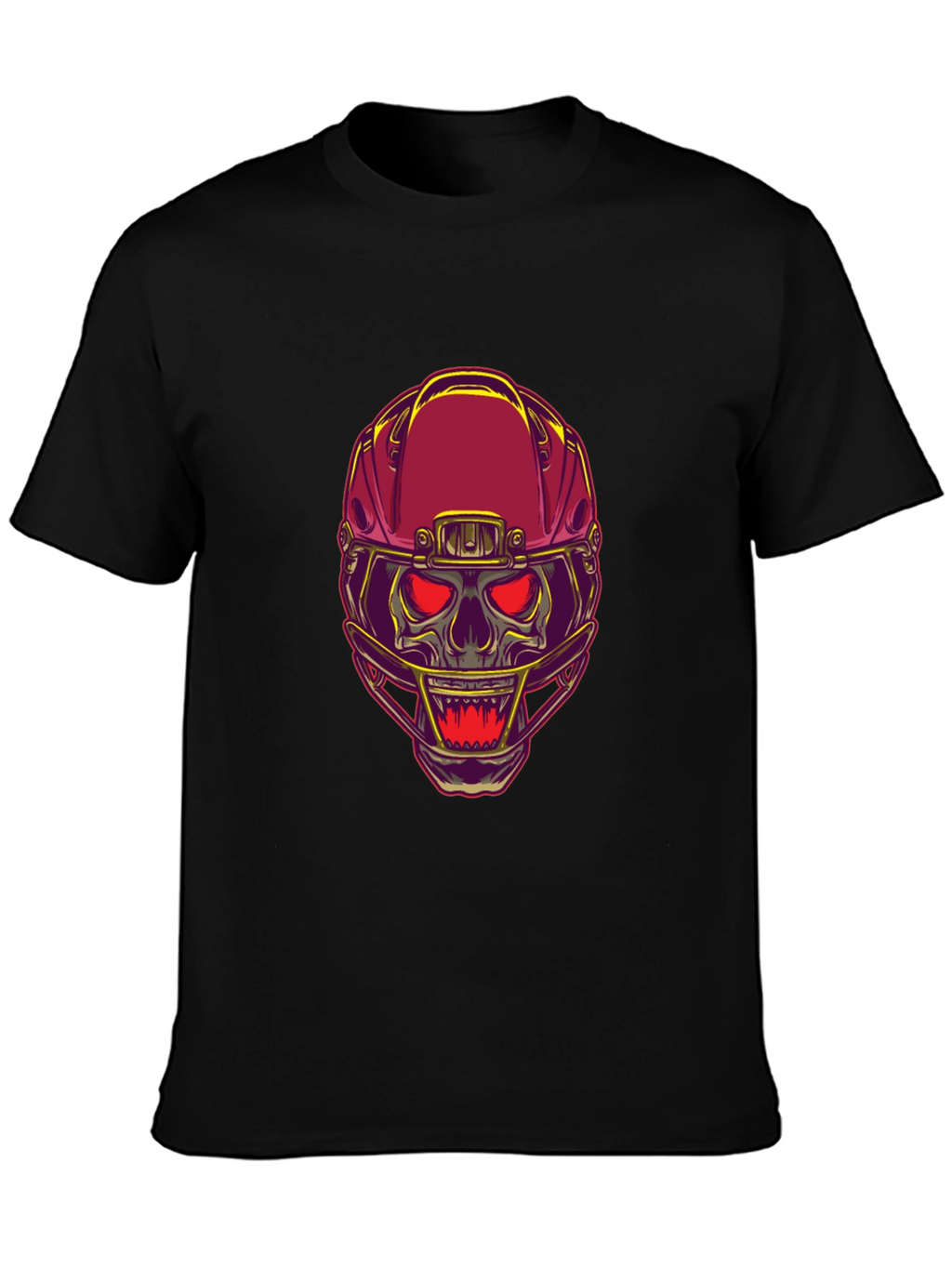 Skull Football Helmet Graphic T-Shirt - Bold Design