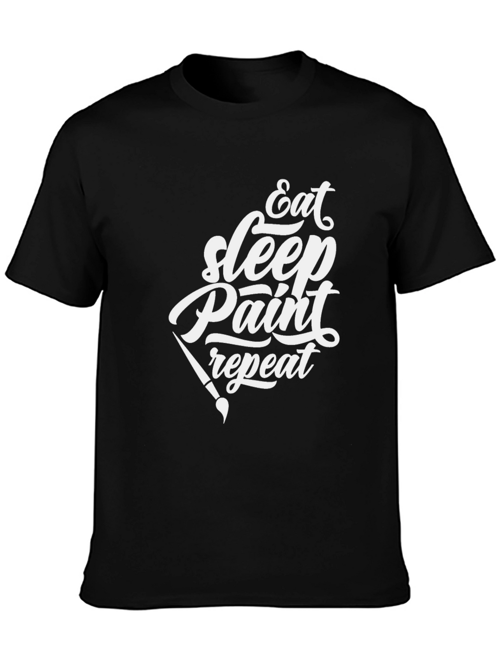 Eat Sleep Paint Repeat Black Graphic T-Shirt