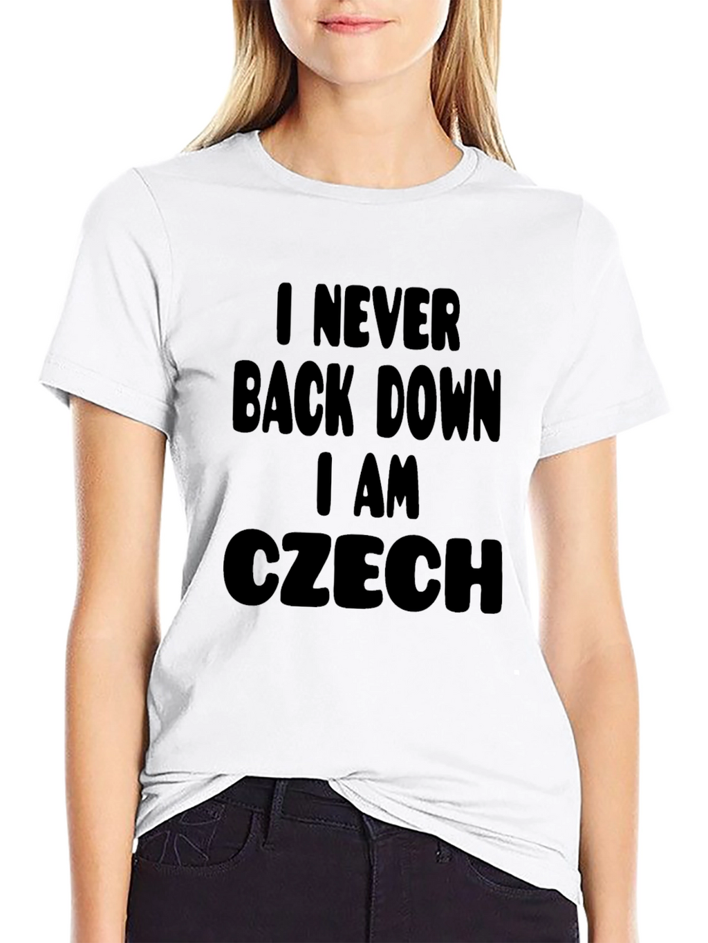 I Never Back Down Czech Black T-Shirt