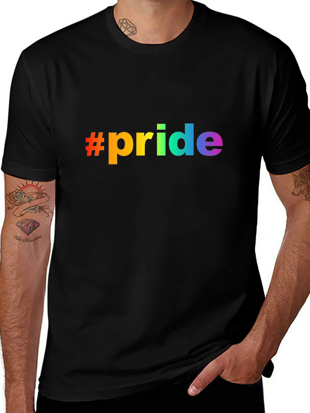 Pride Rainbow Graphic Tee - Black Unisex T-Shirt