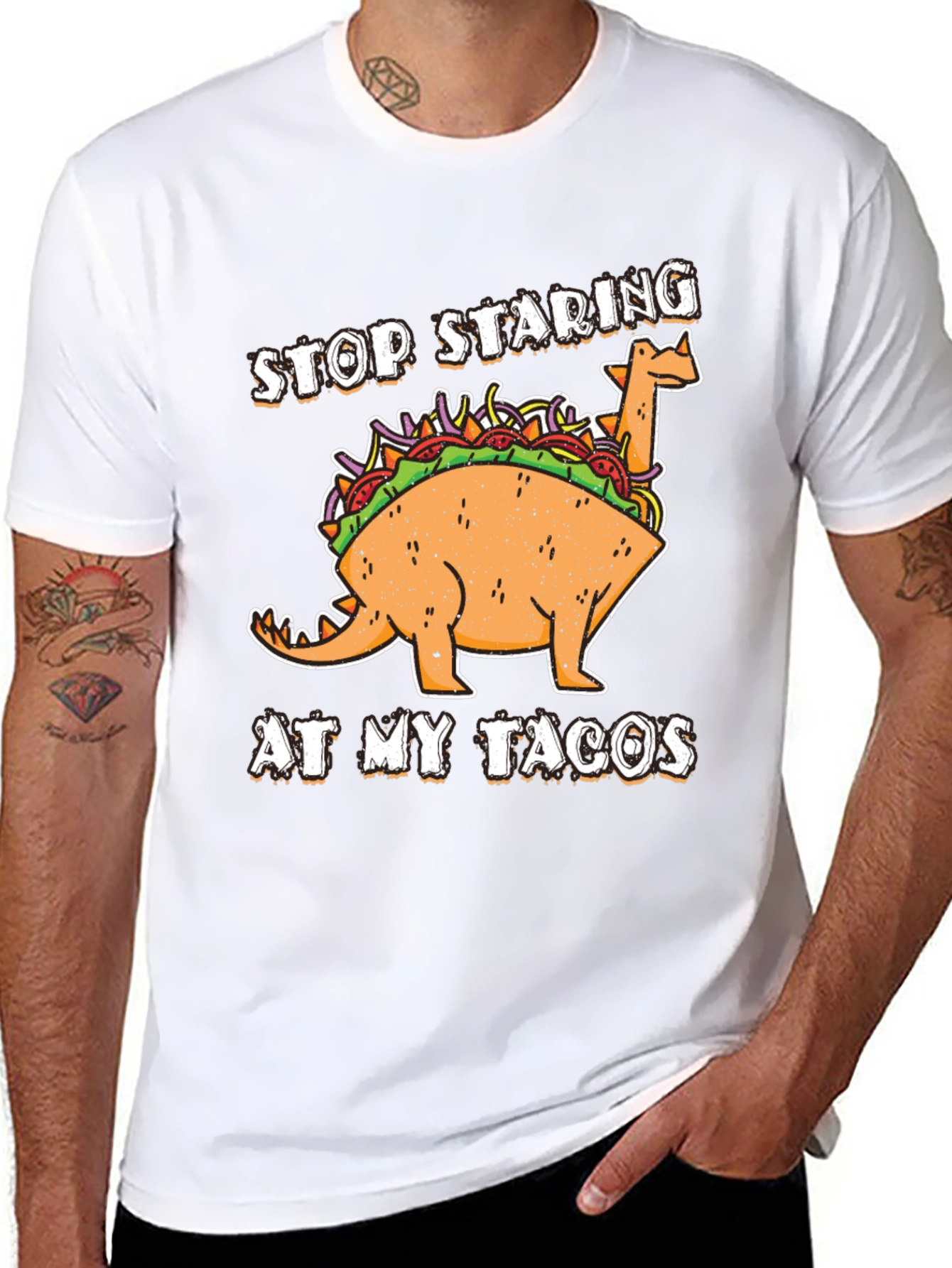 Dino Taco T-Shirt - Stop Staring At My Tacos!