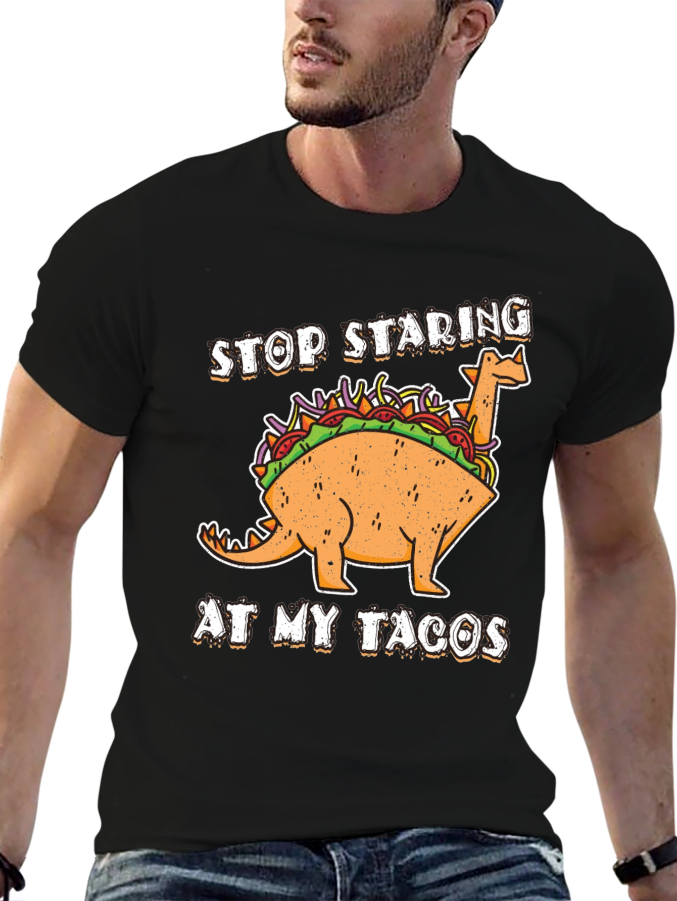 Dino Taco T-Shirt - Stop Staring At My Tacos!