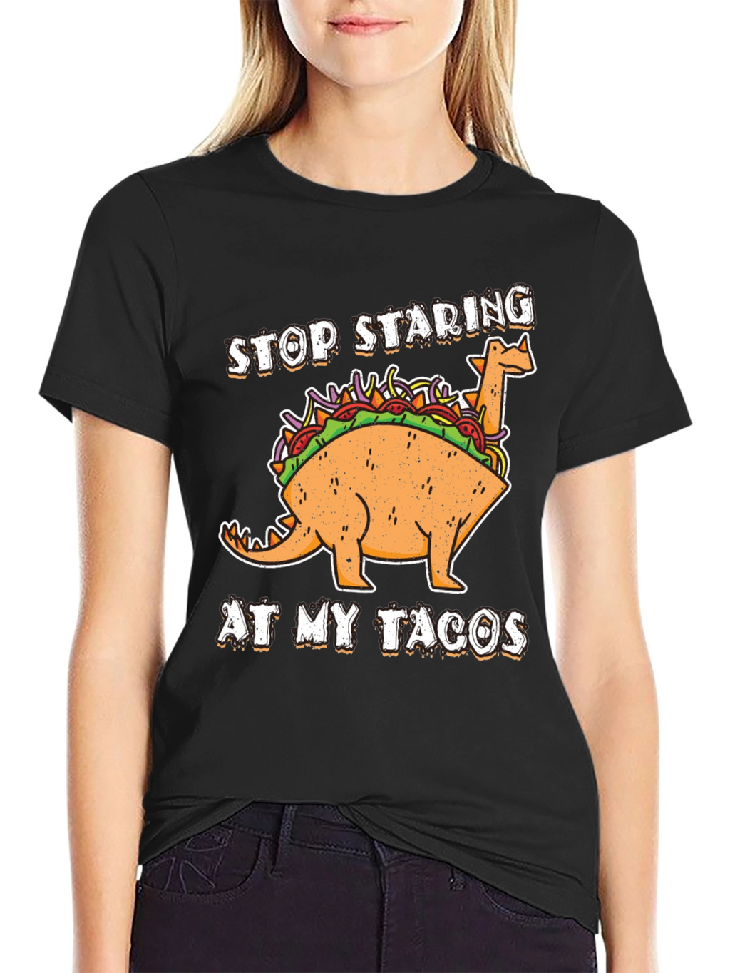 Dino Taco T-Shirt - Stop Staring At My Tacos!
