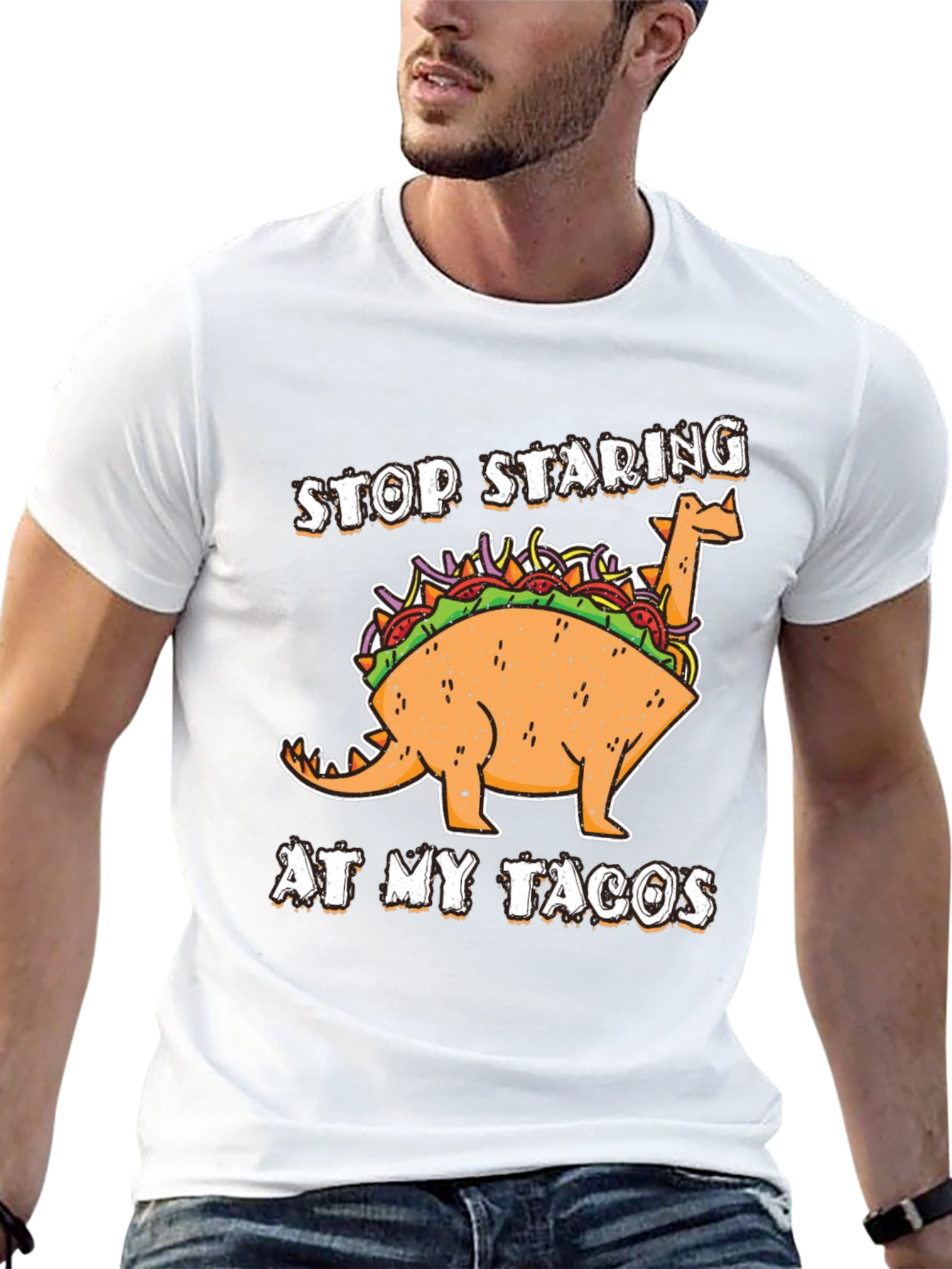 Dino Taco T-Shirt - Stop Staring At My Tacos!