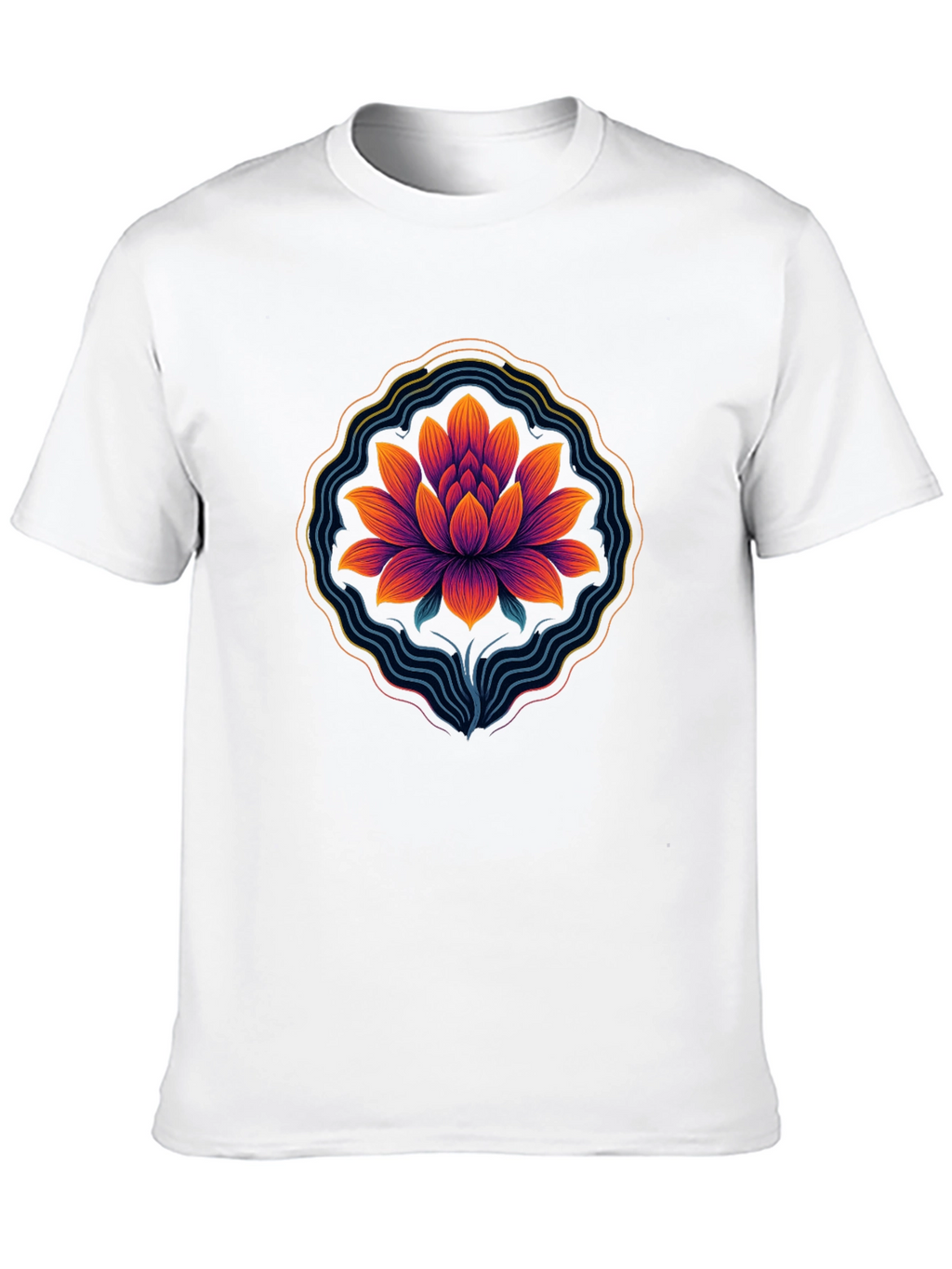 Lotus Blossom Graphic Tee - Mens Black T-Shirt