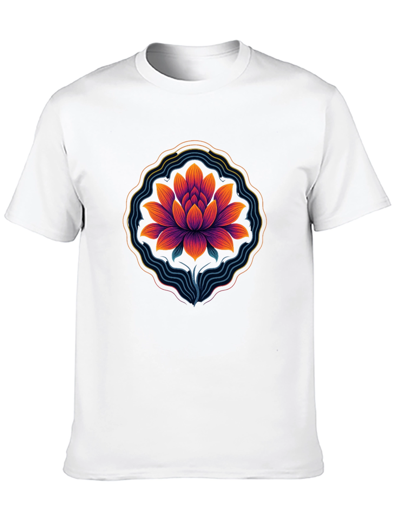 Lotus Blossom Graphic Tee - Mens Black T-Shirt