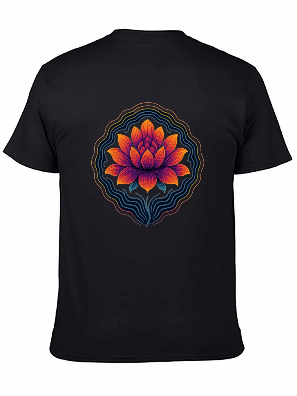 Lotus Blossom Graphic Tee - Mens Black T-Shirt