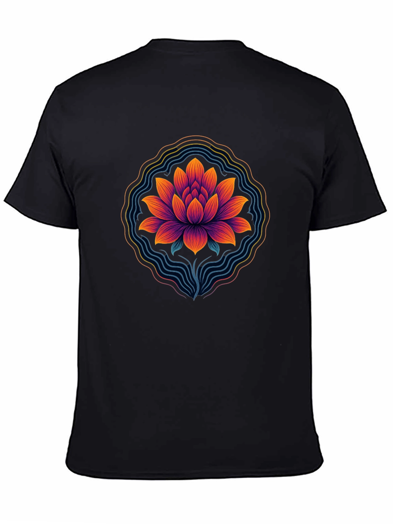 Lotus Blossom Graphic Tee - Mens Black T-Shirt