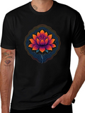 Lotus Blossom Graphic Tee - Mens Black T-Shirt