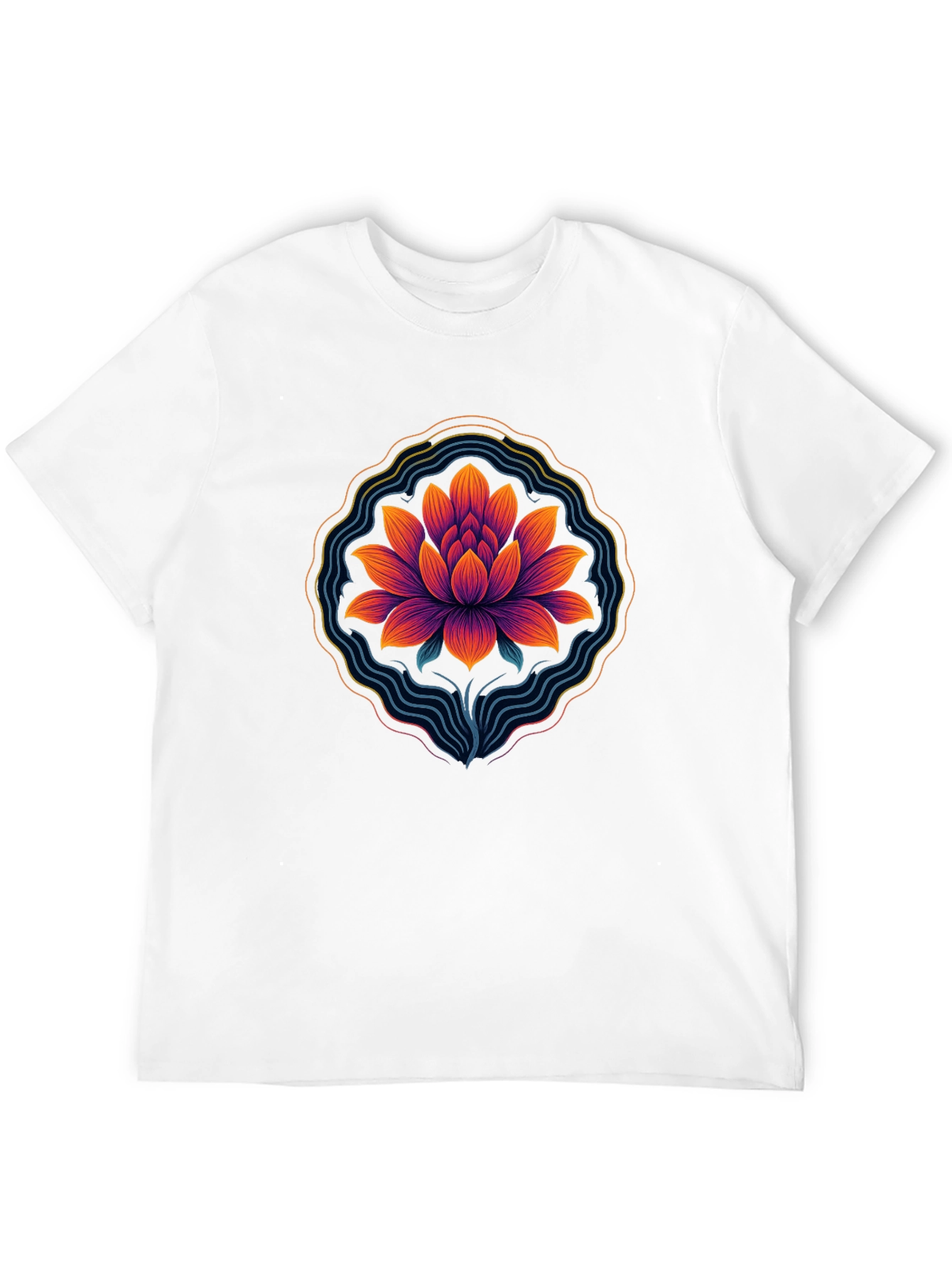 Lotus Blossom Graphic Tee - Mens Black T-Shirt