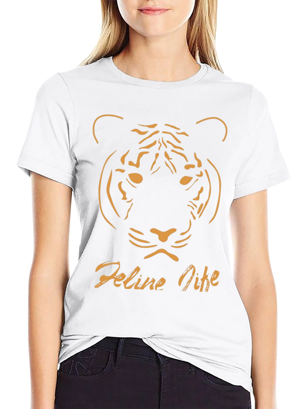 Feline Nine Graphic Tee - Black Tiger Design