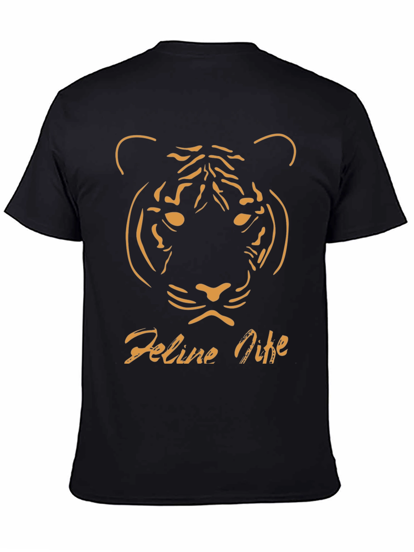 Feline Nine Graphic Tee - Black Tiger Design