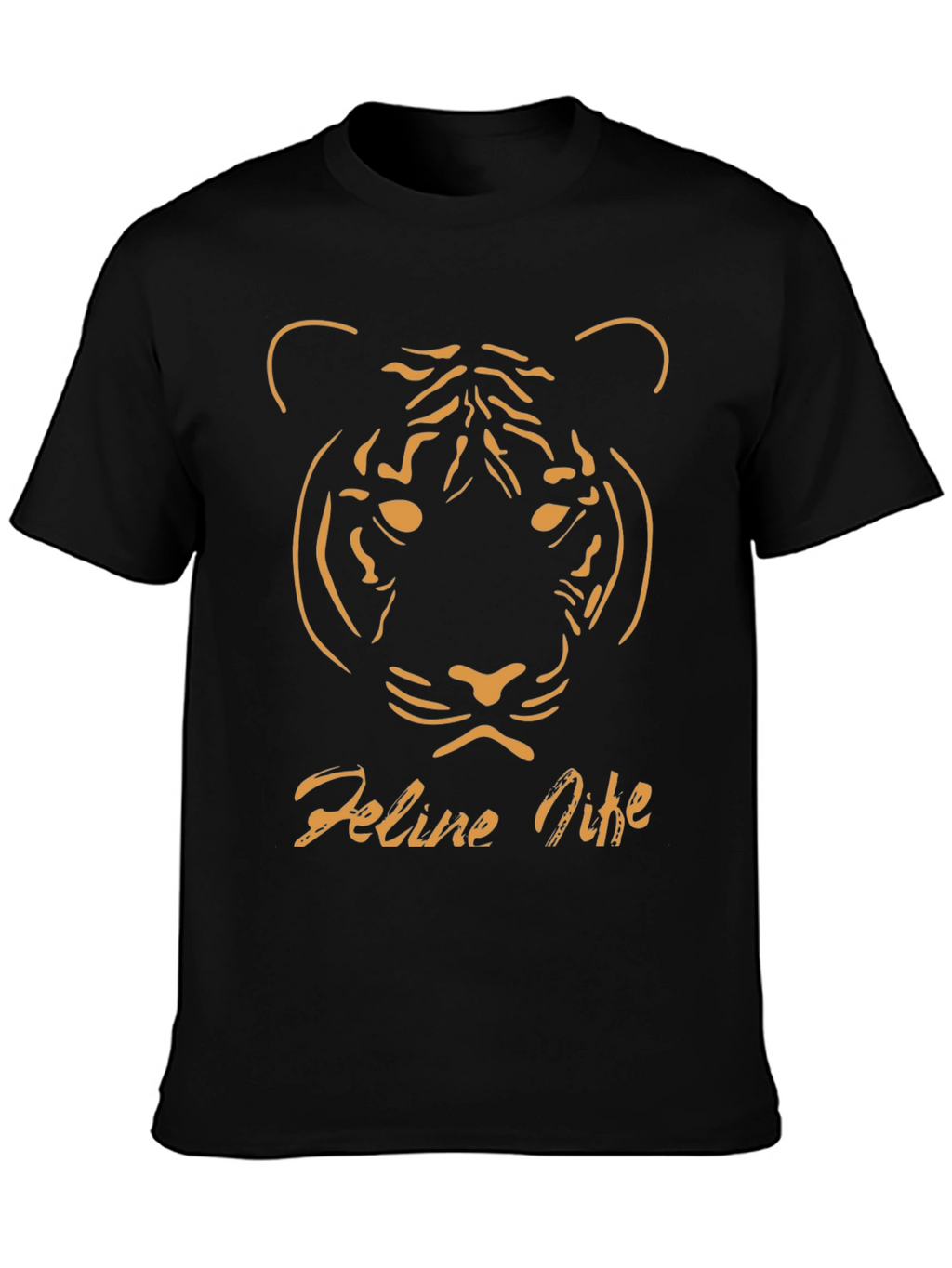 Feline Nine Graphic Tee - Black Tiger Design