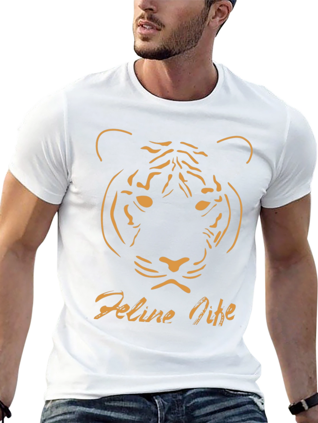 Feline Nine Graphic Tee - Black Tiger Design
