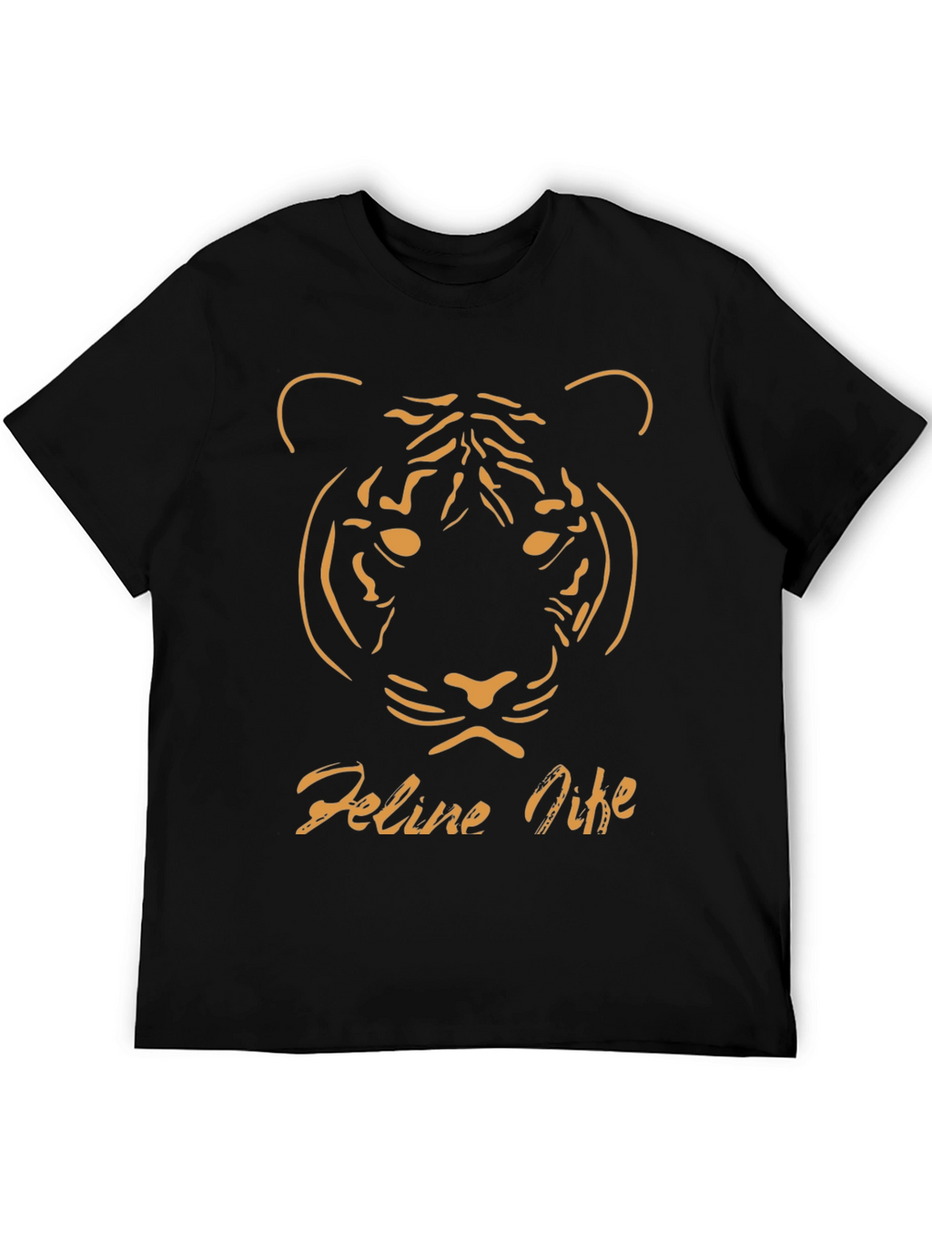 Feline Nine Graphic Tee - Black Tiger Design