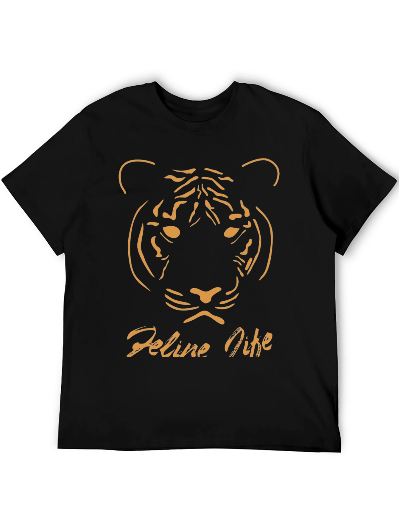 Feline Nine Graphic Tee - Black Tiger Design