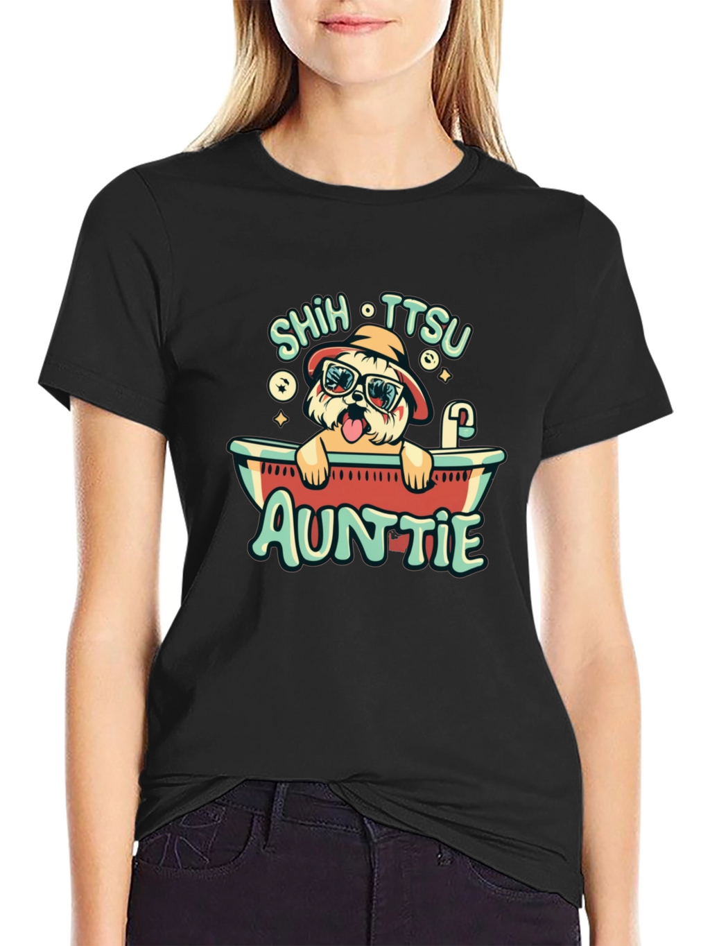 Shih Tzu Auntie T-Shirt - Dog Lover Tee