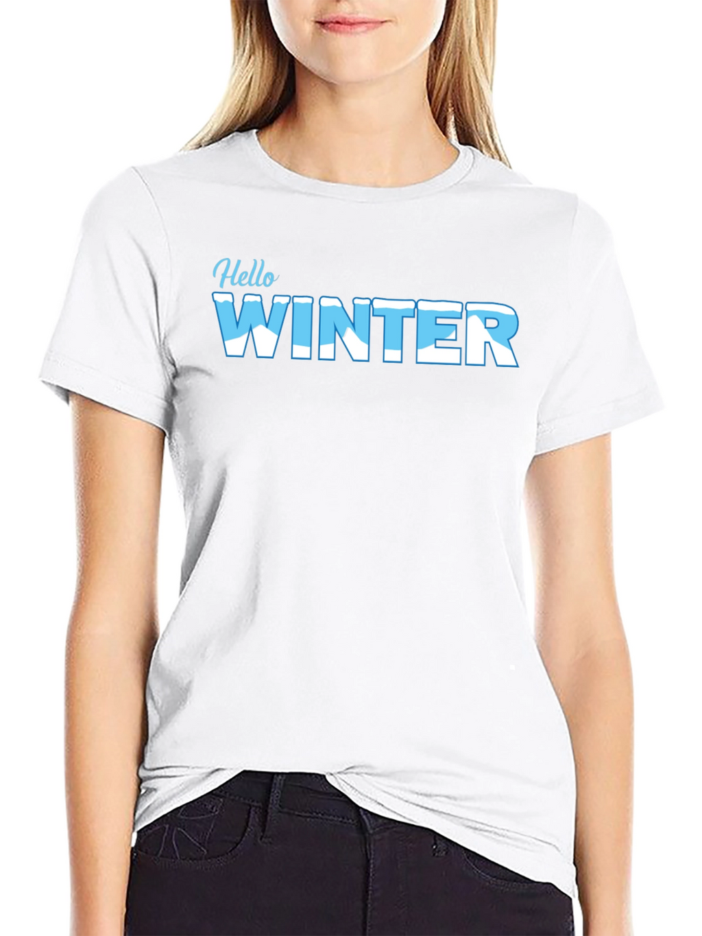 Hello Winter Black Graphic Tee