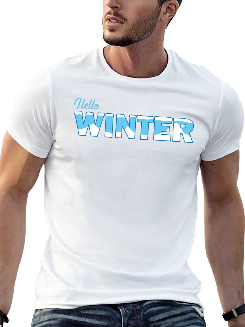 Hello Winter Black Graphic Tee