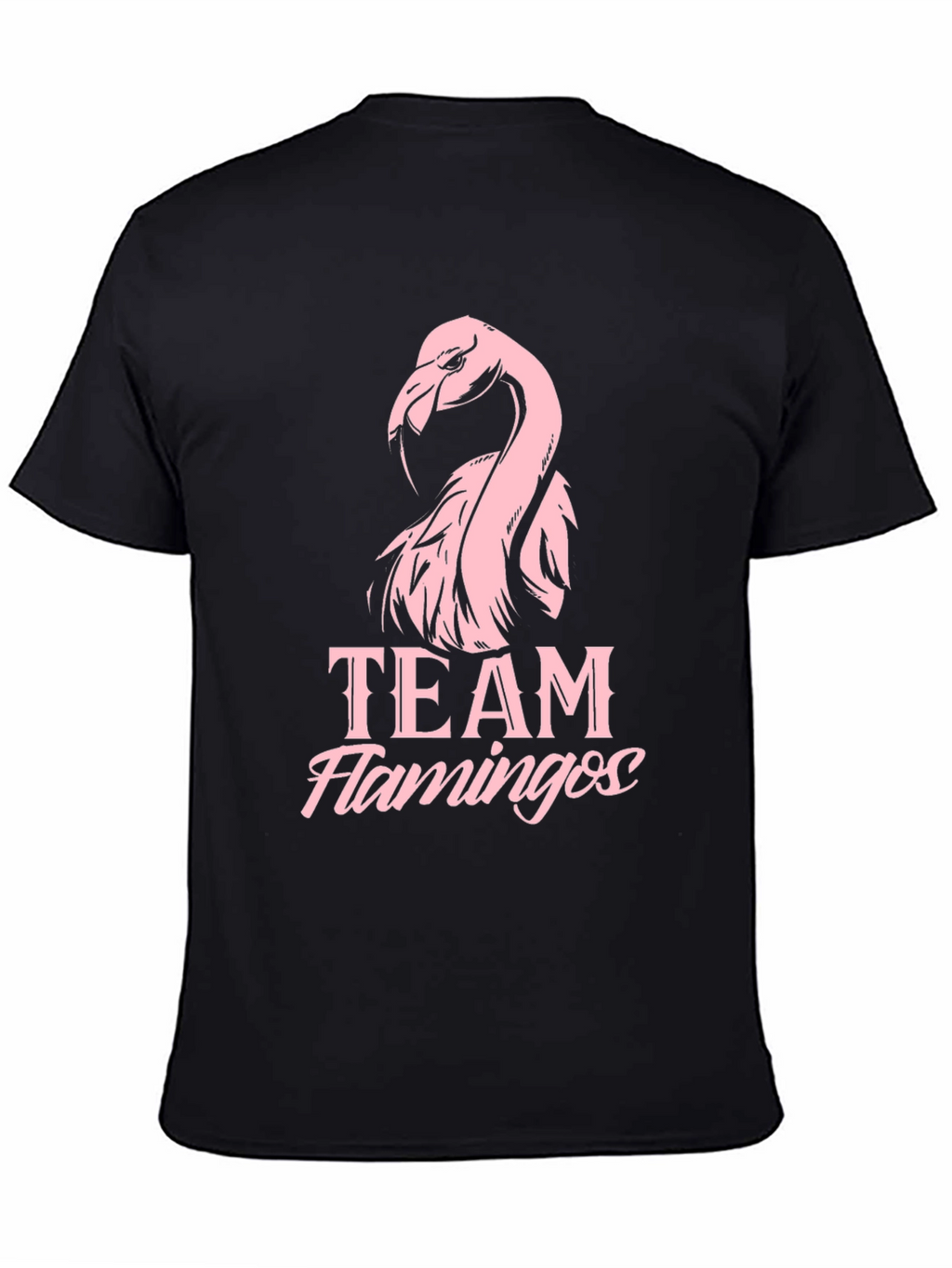Team Flamingos Graphic Tee - Black Cotton T-Shirt
