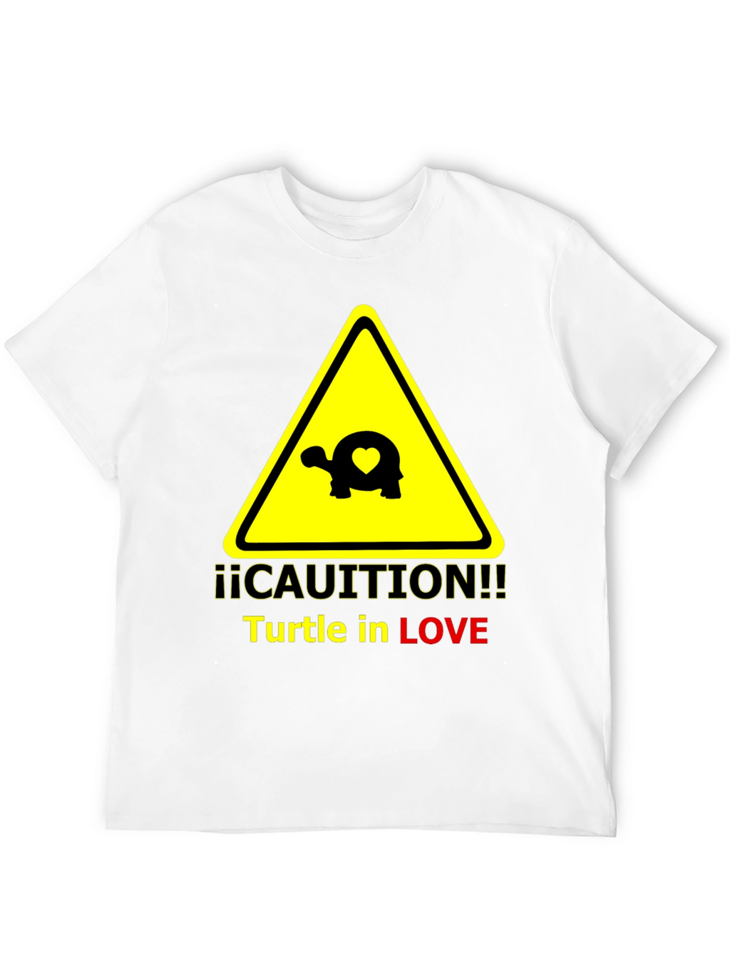 Caution Turtle in Love Graphic T-Shirt