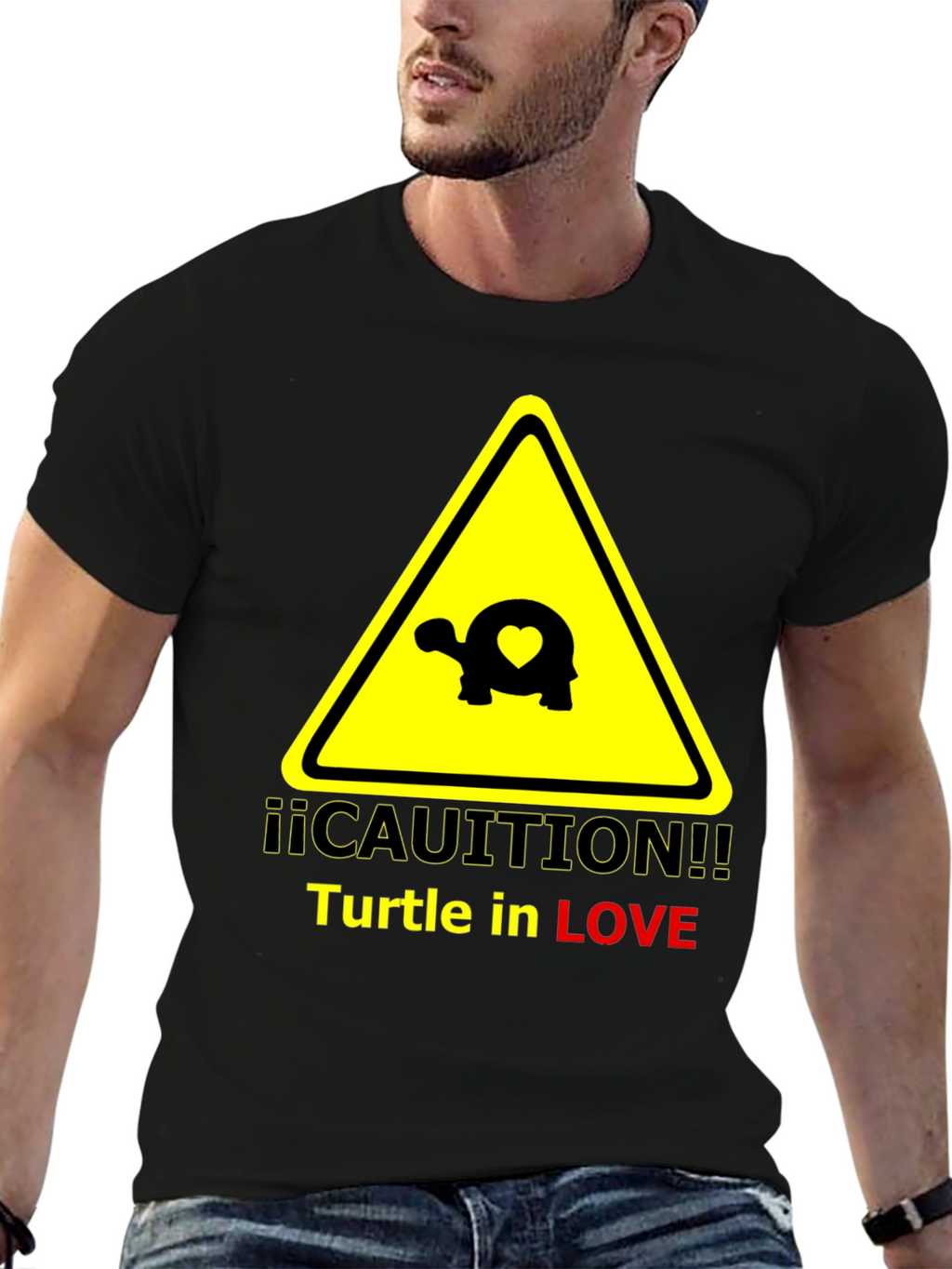 Caution Turtle in Love Graphic T-Shirt
