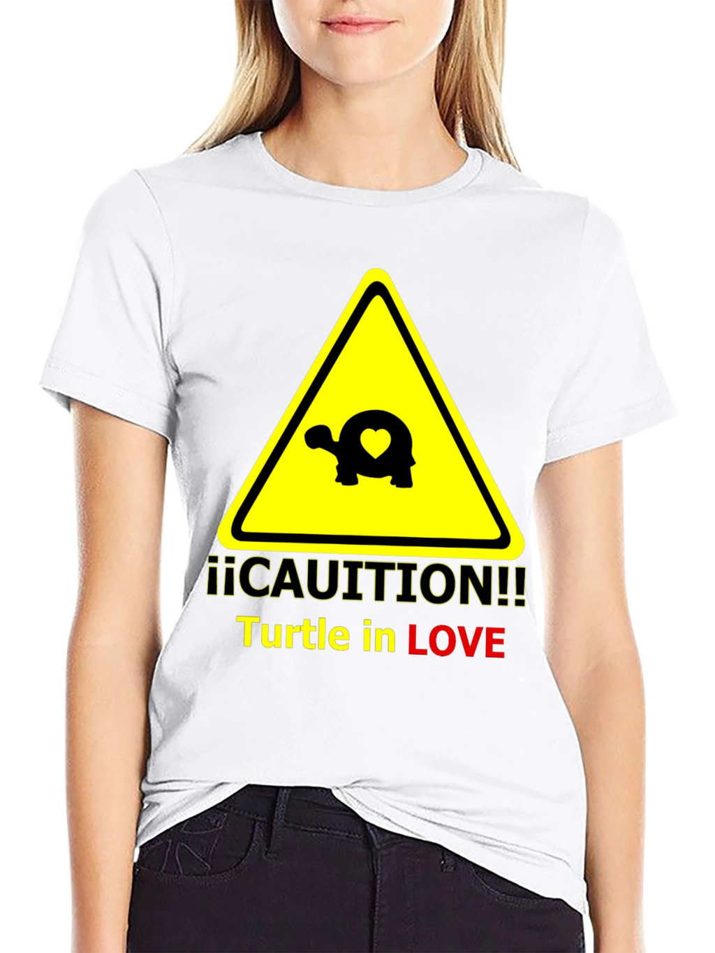 Caution Turtle in Love Graphic T-Shirt