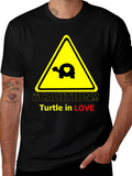 Caution Turtle in Love Graphic T-Shirt