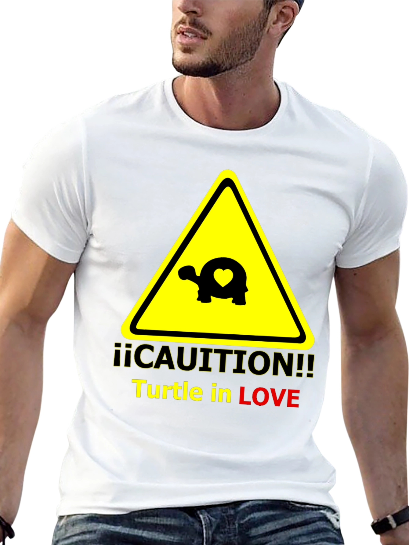 Caution Turtle in Love Graphic T-Shirt