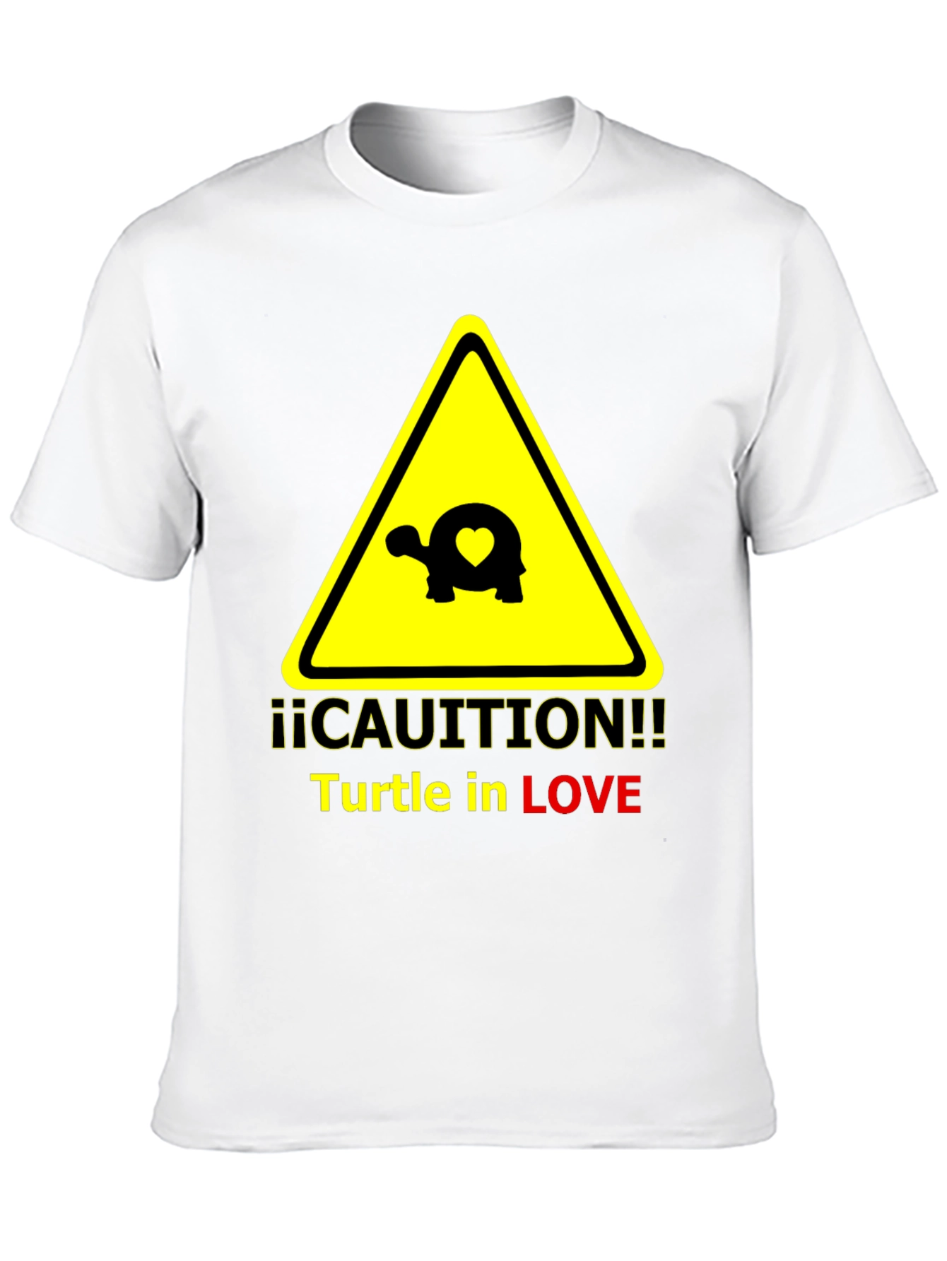 Caution Turtle in Love Graphic T-Shirt