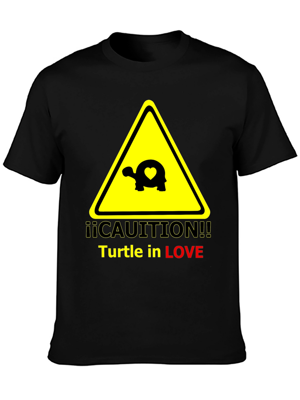 Caution Turtle in Love Graphic T-Shirt